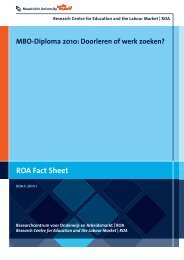 ROA Fact Sheet MBO-Diploma 2010: Doorleren of werk zoeken?