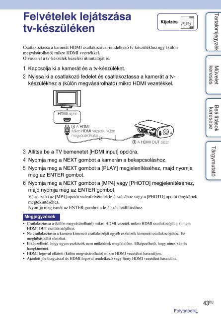 Sony HDR-AS30V - HDR-AS30V Guida all&rsquo;uso Ungherese