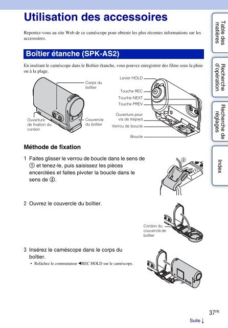 Sony HDR-AS30V - HDR-AS30V Guida all&rsquo;uso Francese