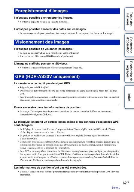 Sony HDR-AS30V - HDR-AS30V Guida all&rsquo;uso Francese