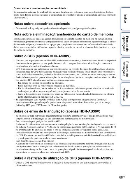 Sony HDR-AS30V - HDR-AS30V Guida all&rsquo;uso Portoghese