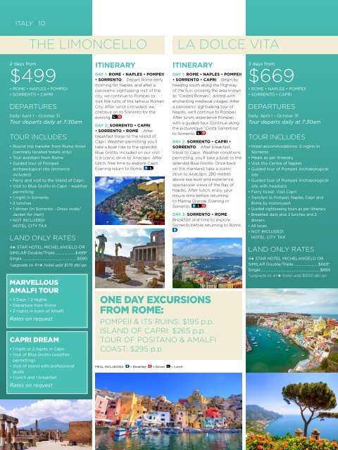 Omega Tours 2017 Escorted Tours