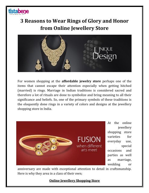 3 Reasons to Wear Rings of Glory and Honor from Online Jewellery Store