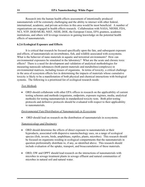 Nanotechnology White Paper - US Environmental Protection Agency