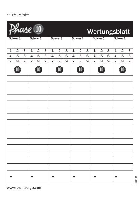 Phase 10 Spielblock Zum Ausdrucken Phase 10 Spielblock Zum Ausdrucken