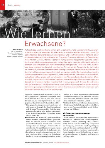 Wie lernen Erwachsene? (Peter Faulstich)