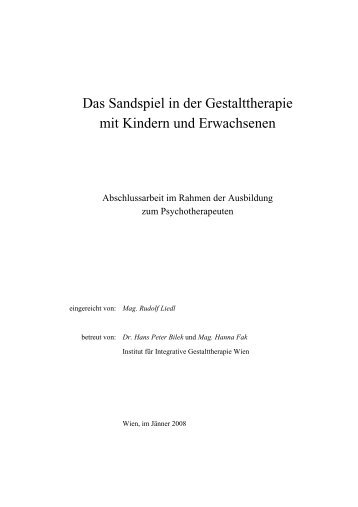 Das Sandspiel in der Gestalttherapie mit Kindern und Erwachsenen