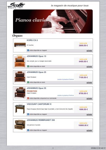 télécharger notre catalogue pianos claviers au ... - Scotto Musique