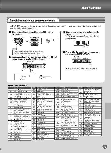 1 Appuyez sur la touche - Yamaha