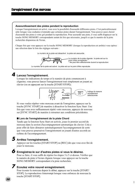 1 Appuyez sur la touche - Yamaha