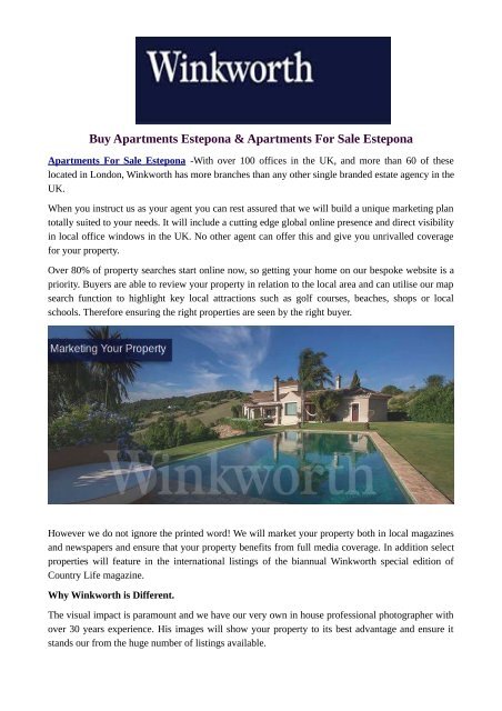 Buy Apartments Estepona & Apartments For Sale Estepona