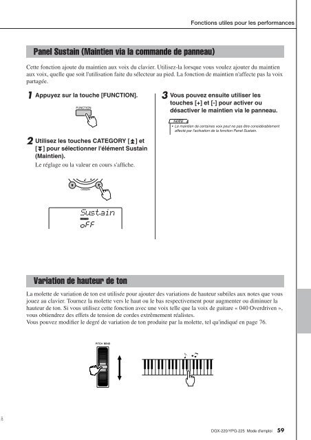 1 Appuyez sur la touche - Yamaha