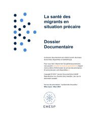 La santé des migrants en situation précaire Dossier Documentaire