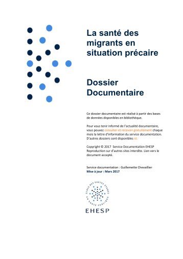 La santé des migrants en situation précaire Dossier Documentaire