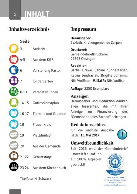 Gemeindebrief März April Mai 2017 INTERNETVERISON