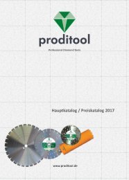 Produktkatalog Proditool Diamantwerkzeuge & Baumaschinen