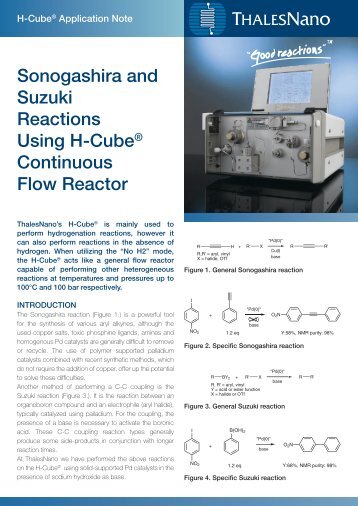 Sonogashira and Suzuki Reactions Using H-Cube ... - ThalesNano