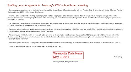 May 1 - 15, 2011 Education News - Kansas City, Kansas Public ...