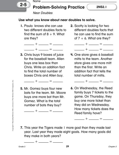 Chapter 2 Resource Masters - Macmillan/McGraw-Hill