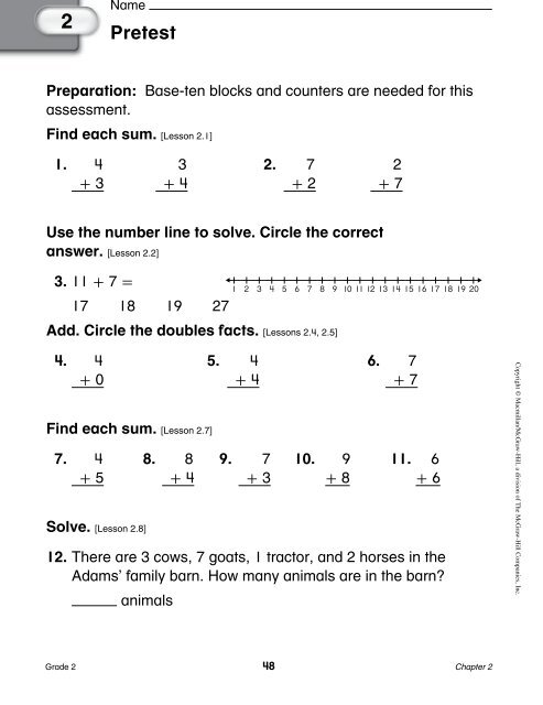 Chapter 2 Resource Masters - Macmillan/McGraw-Hill