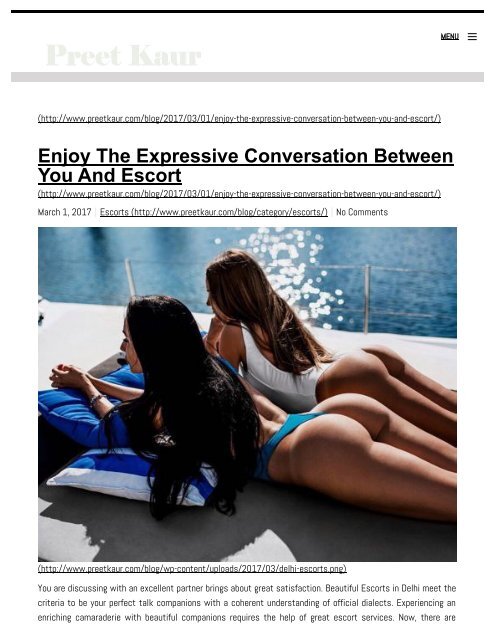 Enjoy The Expressive Conversation Between You And Escort - Preet Kaur