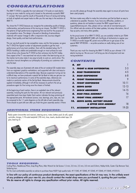 XRAY T1 EVO2.pdf - Minicars Hobby AB