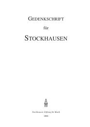 GEDENKSCHRIFT Preface (.pdf) - Karlheinz Stockhausen