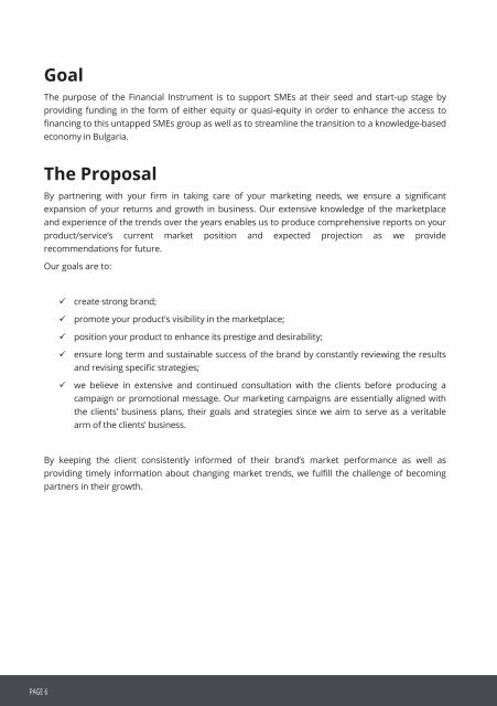 Marketing proposal