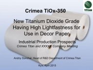 Crimea TiOx-350. New Titanium Dioxide Grade Having High Lightfastness for Use in Decor Paper. Industrial Production Prospects 