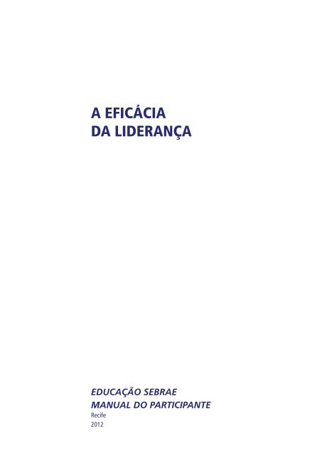 Curso A Eficácia da Liderança - MANUAL DO PARTICIPANTE