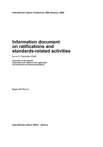 Information document on ratifications and standards-related activities