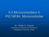 PIC16F84 Microcontroller - Philadelphia University