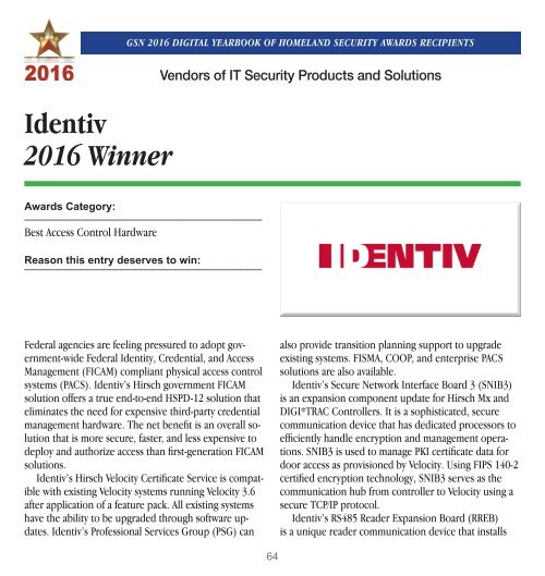 Government Security News 2016 Digital Yearbook