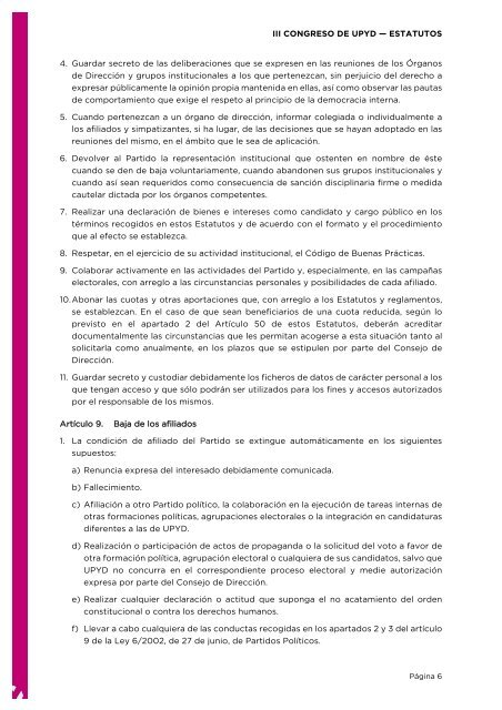 III CONGRESO DE UPYD ESTATUTOS