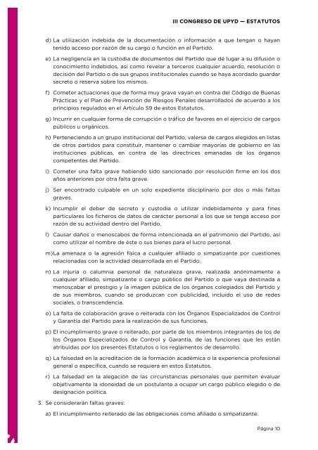 III CONGRESO DE UPYD ESTATUTOS