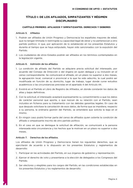 III CONGRESO DE UPYD ESTATUTOS