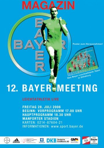 12. bayer-meeting leichtathletik live freitag 28. juli 2006 beginn