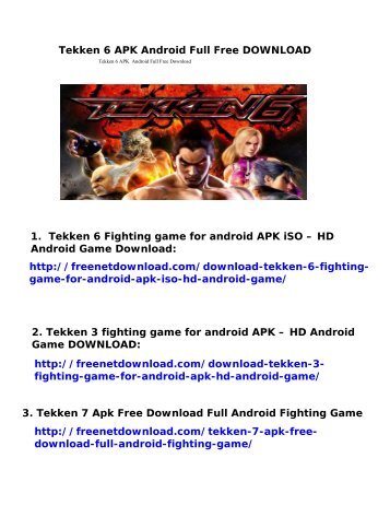 Tekken 6 APK Android Free Download 2017