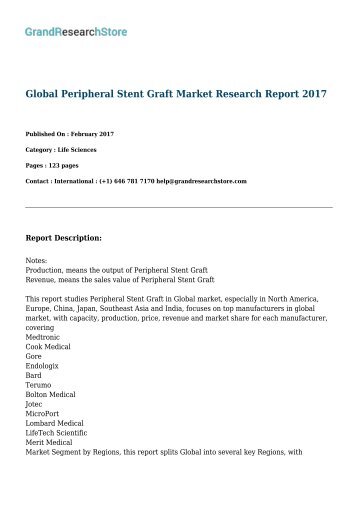 Global Peripheral Stent Graft Market Research Report 2017