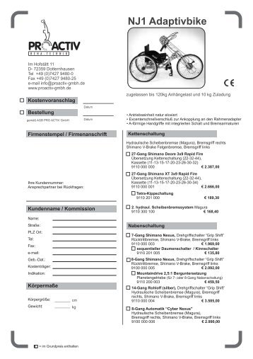 NJ1 Adaptivbike - bei PRO ACTIV Reha-Technik GmbH