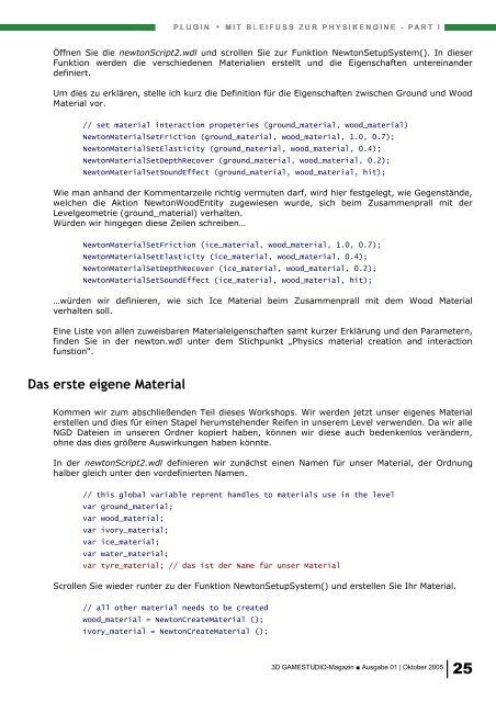 3D GAMESTUDIO-Magazin Ausgabe 01 | Oktober 20051