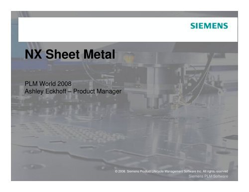 NX Sheet Metal - Topics - Fermilab Product Lifecycle Management