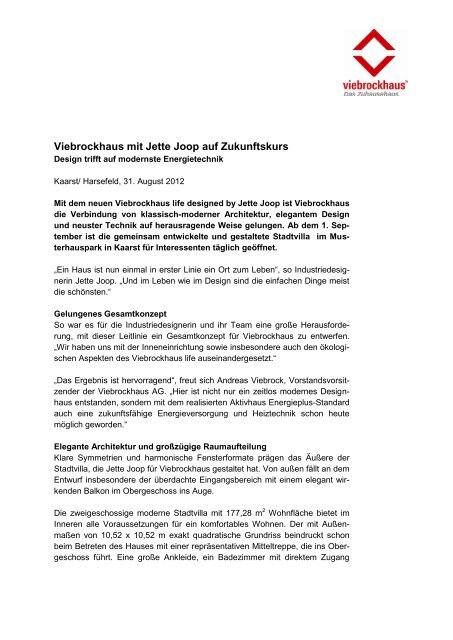 Viebrockhaus Mit Jette Joop Auf Zukunftskurs