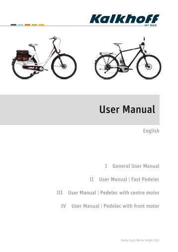 User Manual | Kalkhoff | English - Kalkhoff USA