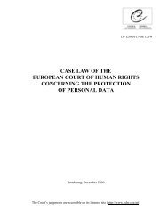 case law of the european court of human rights concerning the ...