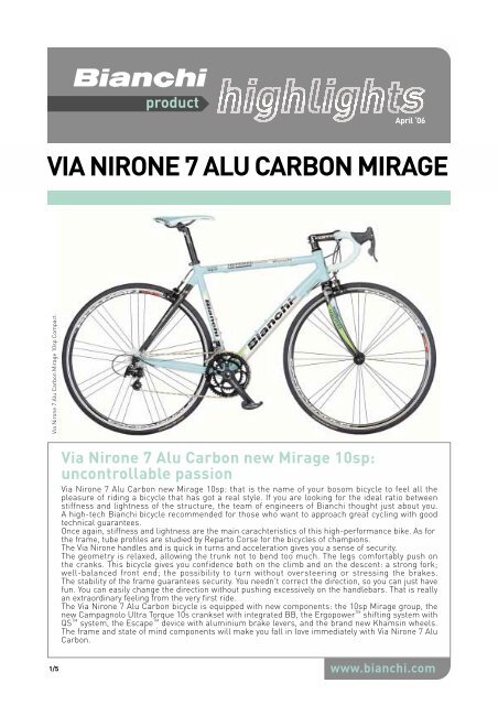 VIA NIRONE 7 ALU CARBON MIRAGE