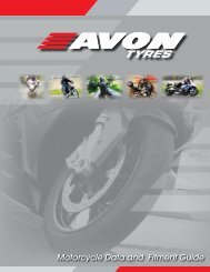 Avon Tyres â€“ 2012 Motorcycle Data and Fitment Guide