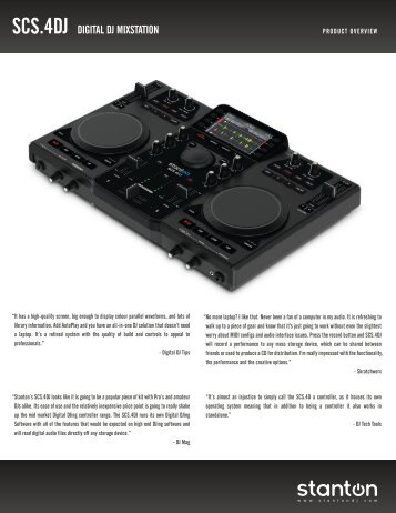 Stanton SCS 4DJ DJ Controller Manual  - American Musical Supply