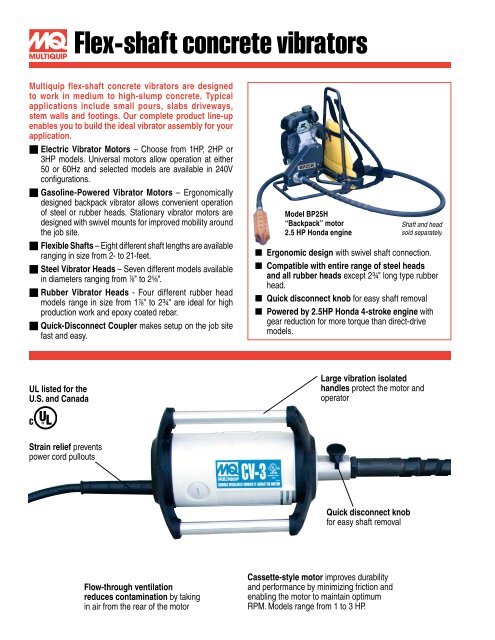 Multiquip Concrete Vibrators