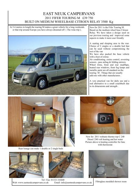 2011 fifer touring m Â£39 - East Neuk Campervans